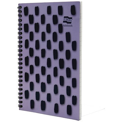 Europa Splash Notebooks, A5, Ruled & Perforated, 160 Pages, Purple, Pack of 3