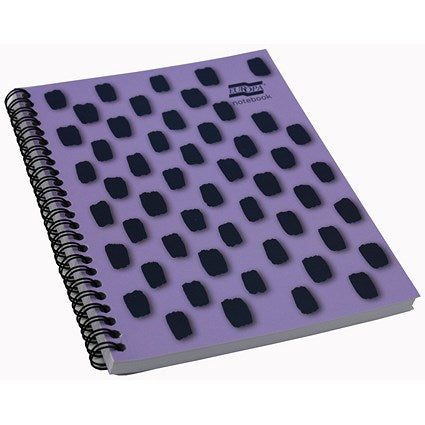 Europa Splash Notebooks, A5, Ruled & Perforated, 160 Pages, Purple, Pack of 3