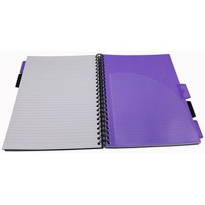 Europa Splash Project Book, A4, Ruled & Perforated, 200 Pages, Purple, Pack of 3