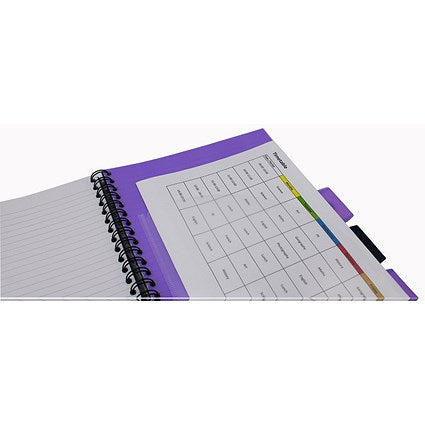 Europa Splash Project Book, A4, Ruled & Perforated, 200 Pages, Purple, Pack of 3