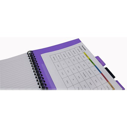 Europa Splash Project Book, A4, Ruled & Perforated, 200 Pages, Purple, Pack of 3