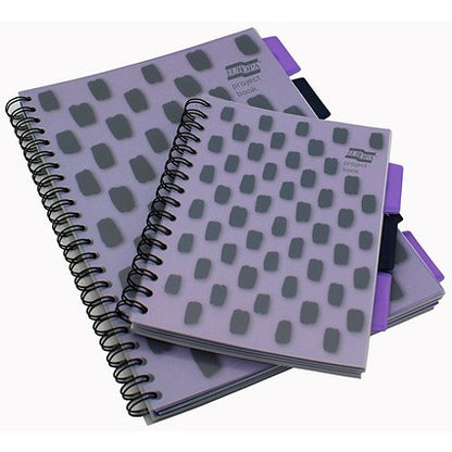 Europa Splash Project Book, A4, Ruled & Perforated, 200 Pages, Purple, Pack of 3