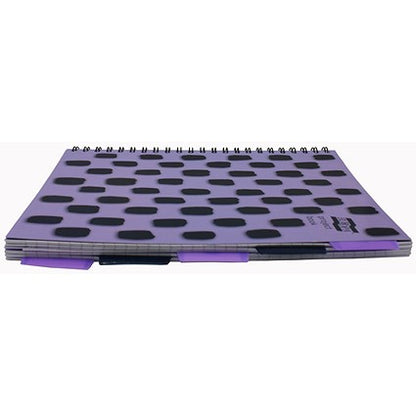 Europa Splash Project Book, A4, Ruled & Perforated, 200 Pages, Purple, Pack of 3