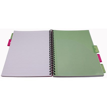 Europa Splash Project Book, A4, Ruled & Perforated, 200 Pages, Pink, Pack of 3