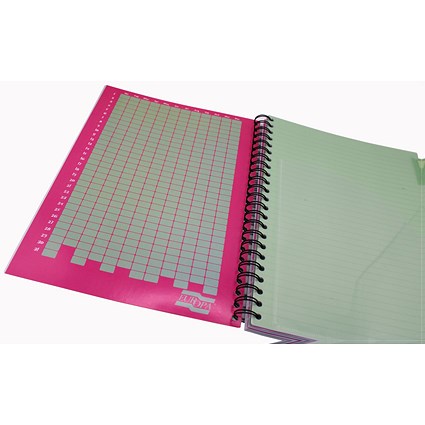 Europa Splash Project Book, A4, Ruled & Perforated, 200 Pages, Pink, Pack of 3