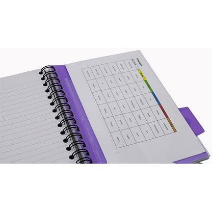 Europa Splash Project Book, A5, Ruled & Perforated, 200 Pages, Purple, Pack of 3