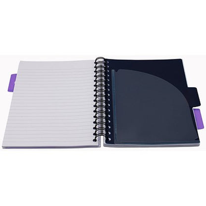 Europa Splash Project Book, A5, Ruled & Perforated, 200 Pages, Purple, Pack of 3