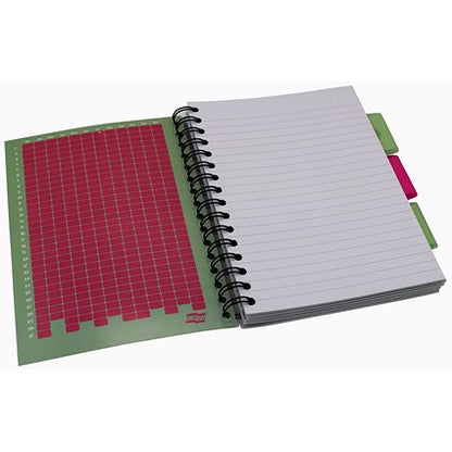 Europa Splash Project Book, A5, Ruled & Perforated, 200 Pages, Pink, Pack of 3