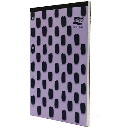 Europa Splash Refill Pad, A4, Ruled with Margin, 140 Pages, Purple, Pack of 6