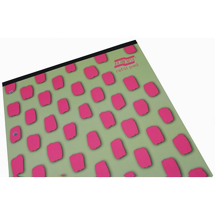 Europa Splash Refill Pad, A4, Ruled with Margin, 140 Pages, Pink, Pack of 6