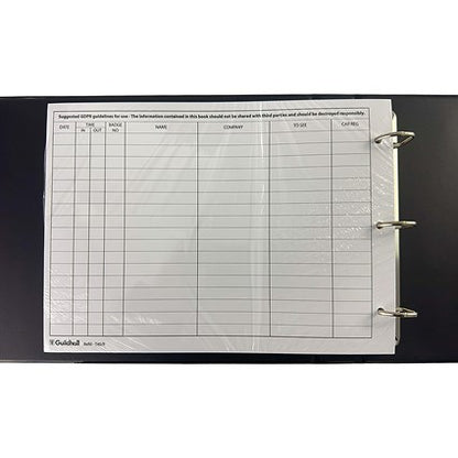 Guildhall Loose-Leaf Visitors Book, 3-Ring Binder, 50 Sheets