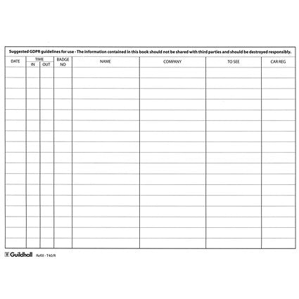 Guildhall Loose-Leaf Visitors Book, 3-Ring Binder, 50 Sheets
