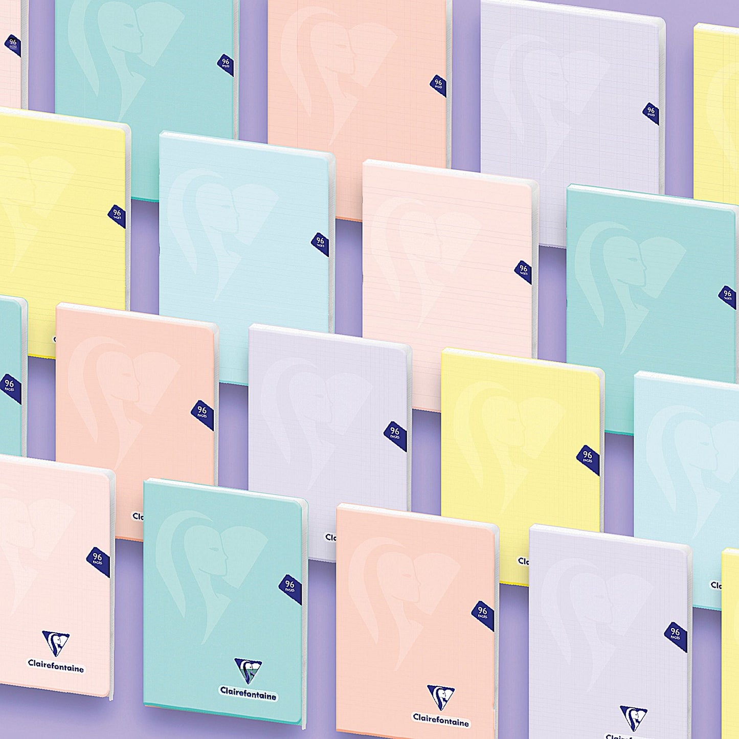 Clairefontaine Mimesys Notebook, A5, Ruled, 96 Pages, Assorted, Pack of 10