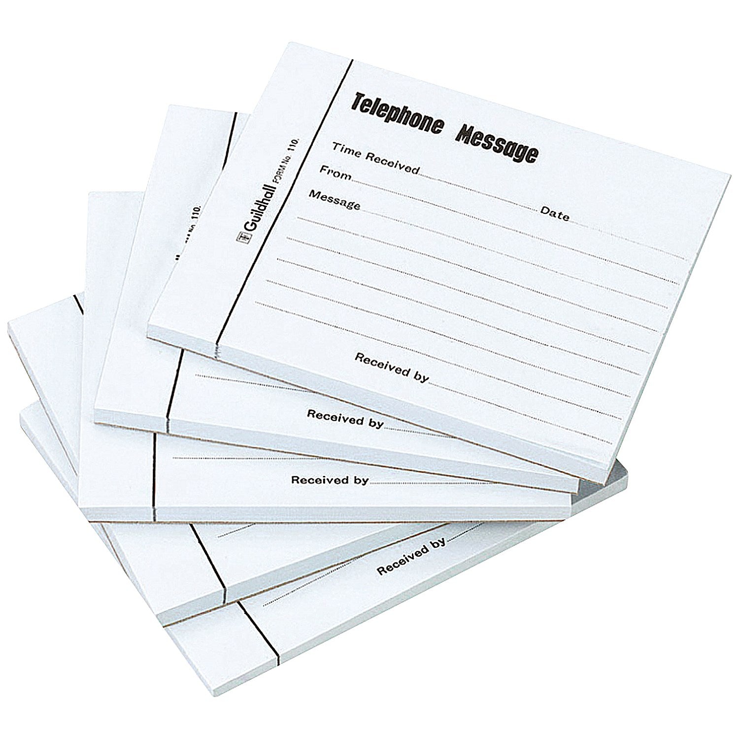 Guildhall Telephone Message Pad, 100 Sheets, Pack of 5