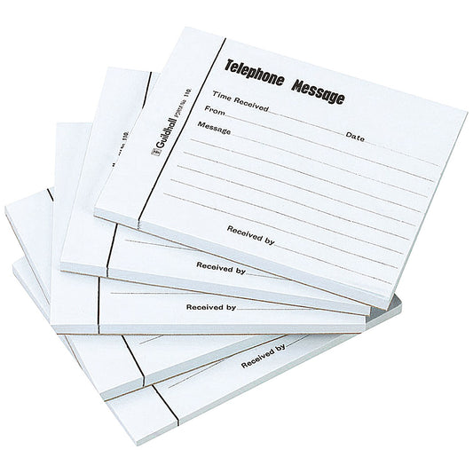 Guildhall Telephone Message Pad, 100 Sheets, Pack of 5