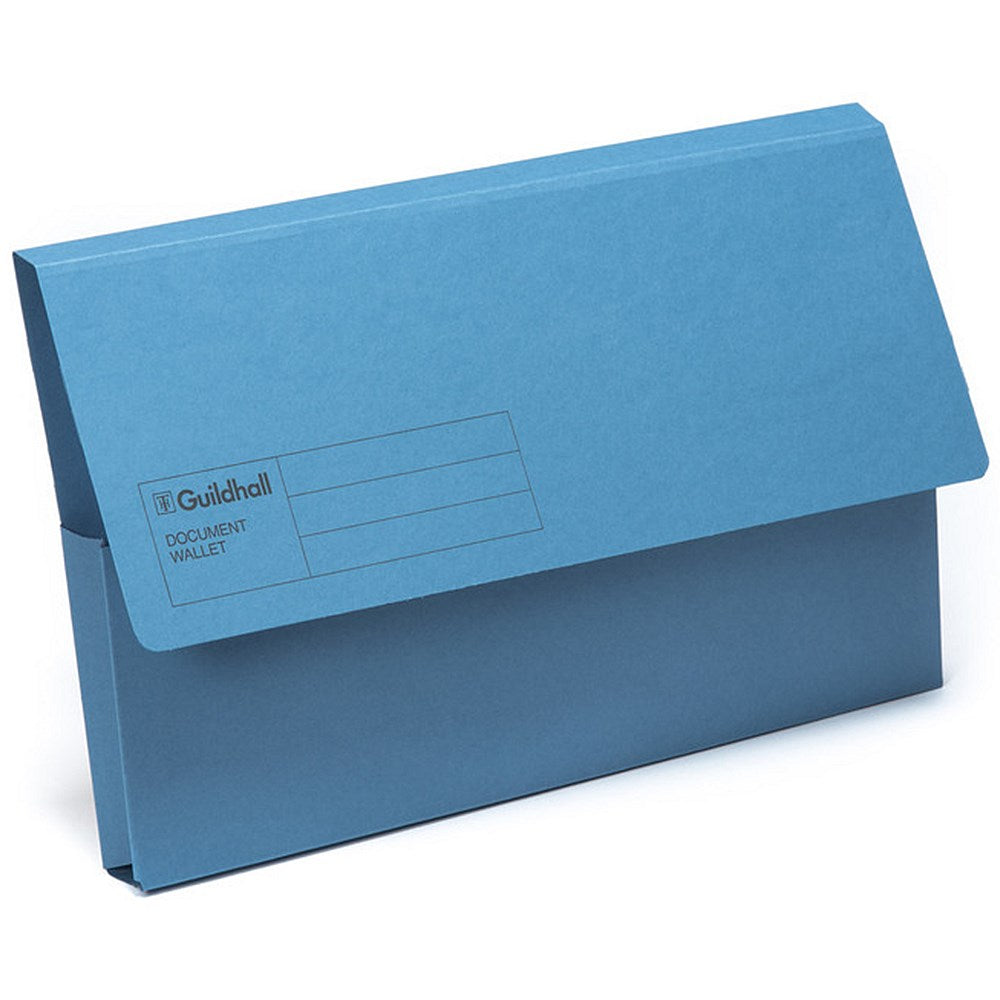Guildhall Document Wallets, 285gsm, Foolscap, Blue, Pack of 50 ...