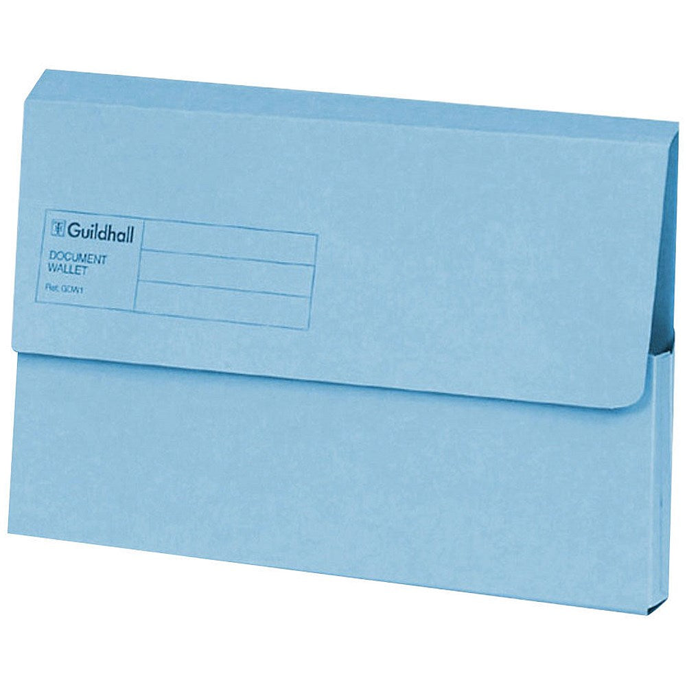 Guildhall Document Wallets, 285gsm, Foolscap, Blue, Pack of 50 ...