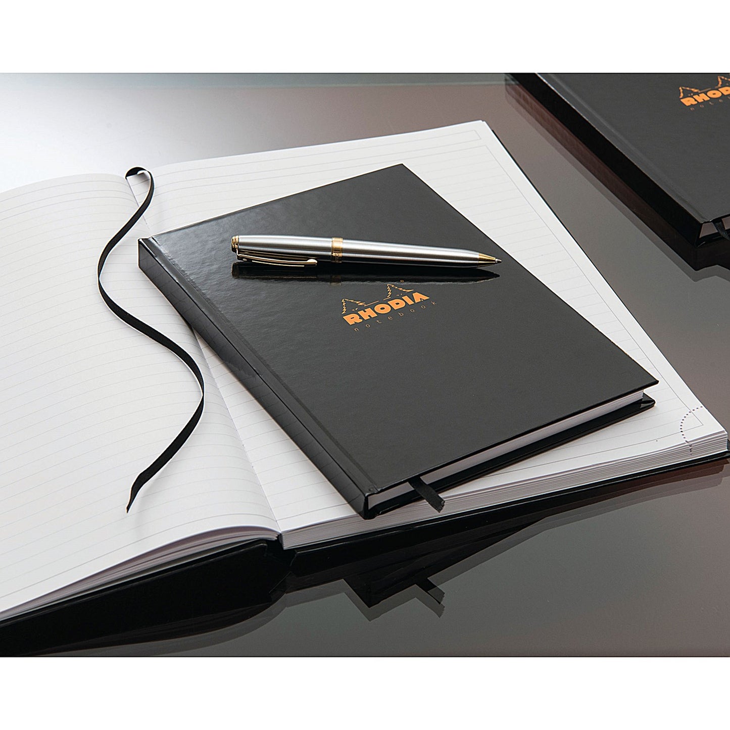 Rhodia Casebound Business Notebook, A4, Ruled, 192 Pages, Black, Pack of 3