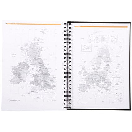 Rhodia Wirebound Business Notebook, A4, Ruled & Perforated, 160 Pages, Black, Pack of 3