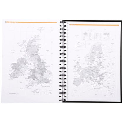 Rhodia Wirebound Business Notebook, A4, Ruled & Perforated, 160 Pages, Black, Pack of 3