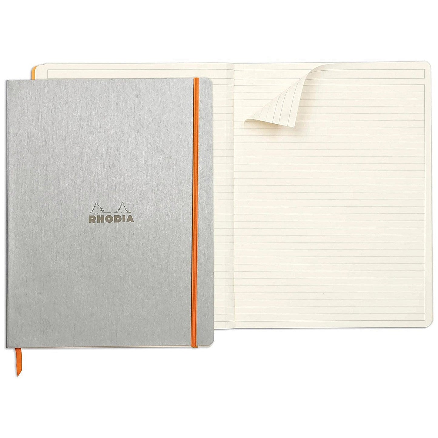 Clairefontaine Rhodiarama Notebook 80 Lined Pages A4+ Silver Cover
