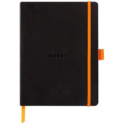 Rhodiarama Italian Leatherette Meeting Book, A5+, 160 Pages, Black