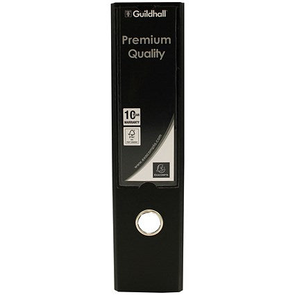 Guildhall A4 Lever Arch Files, 70mm Spine, Black, Pack of 10