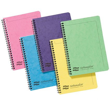 Europa Wirebound Notebook, A5, Ruled & Perforated, 120 Pages, Pastel Assorted Colours, Pack of 10