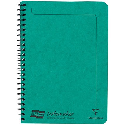 Europa Wirebound Notebook, A5, Ruled & Perforated, 120 Pages, Assorted Colours, Pack of 10