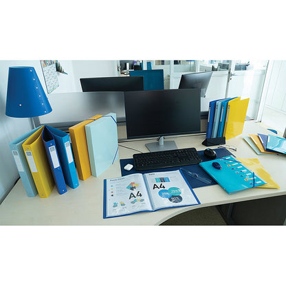 Exacompta Bee Blue Recycled Plastic Ring Binder, A4, 2 O-Ring, 30mm Capacity, Assorted, Pack of 12
