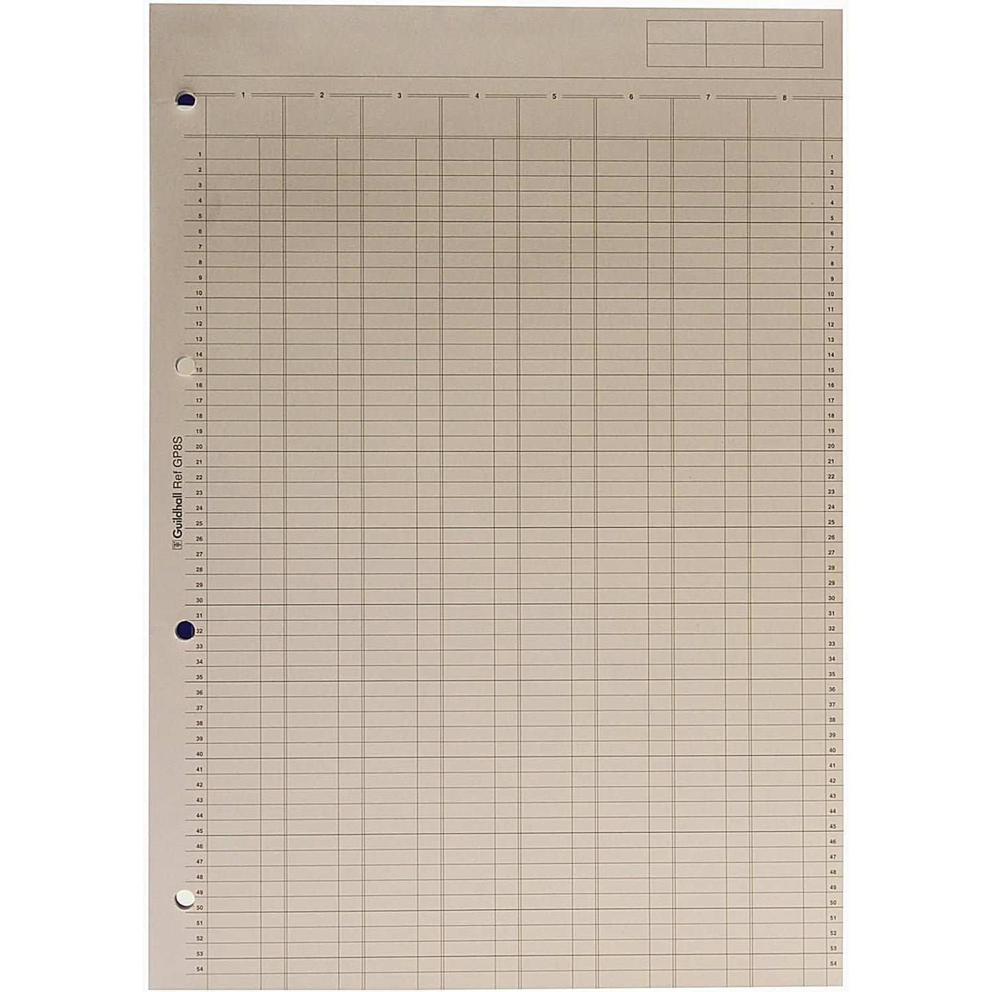 Guildhall Account Pad GP8SZ, A4, 8 Cash Columns, Ruled 54 Feint, 60 Leaf