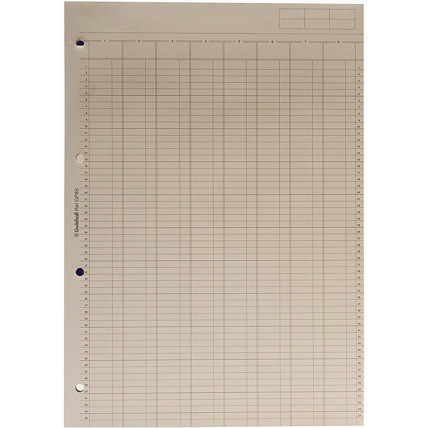 Guildhall Account Pad GP8SZ, A4, 8 Cash Columns, Ruled 54 Feint, 60 Leaf
