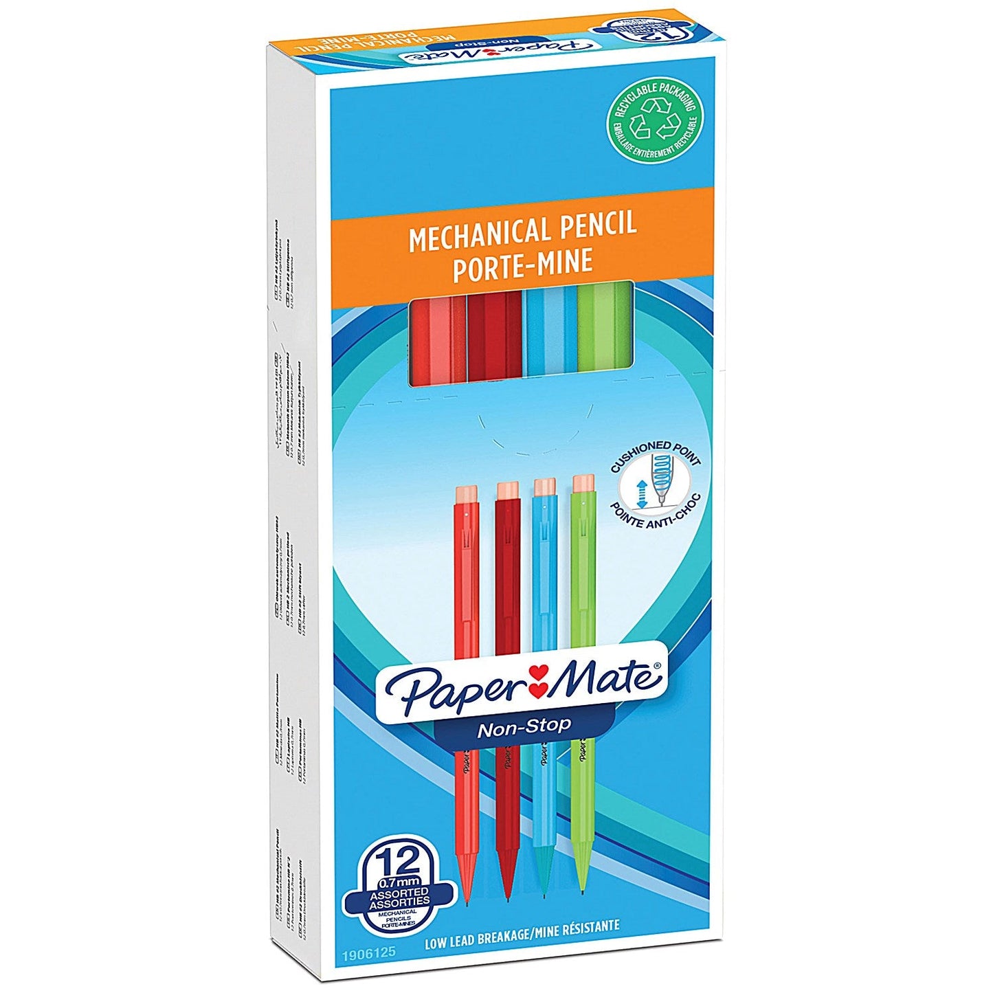 Paper Mate Non-Stop Automatic Pencil, Assorted Neon Barrels, Pack of 12