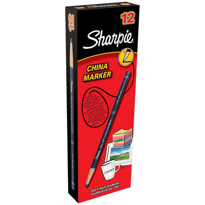 Sharpie China Wax Marker Pencil, Black, Pack of 12 Easy2Order : GL03119