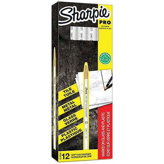 Sharpie China Wax Marker Pencil, White, Pack of 12
