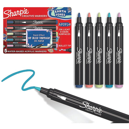 Sharpie Creative Marker Bullet Tip Earth Tones Assorted (Pack of 5)