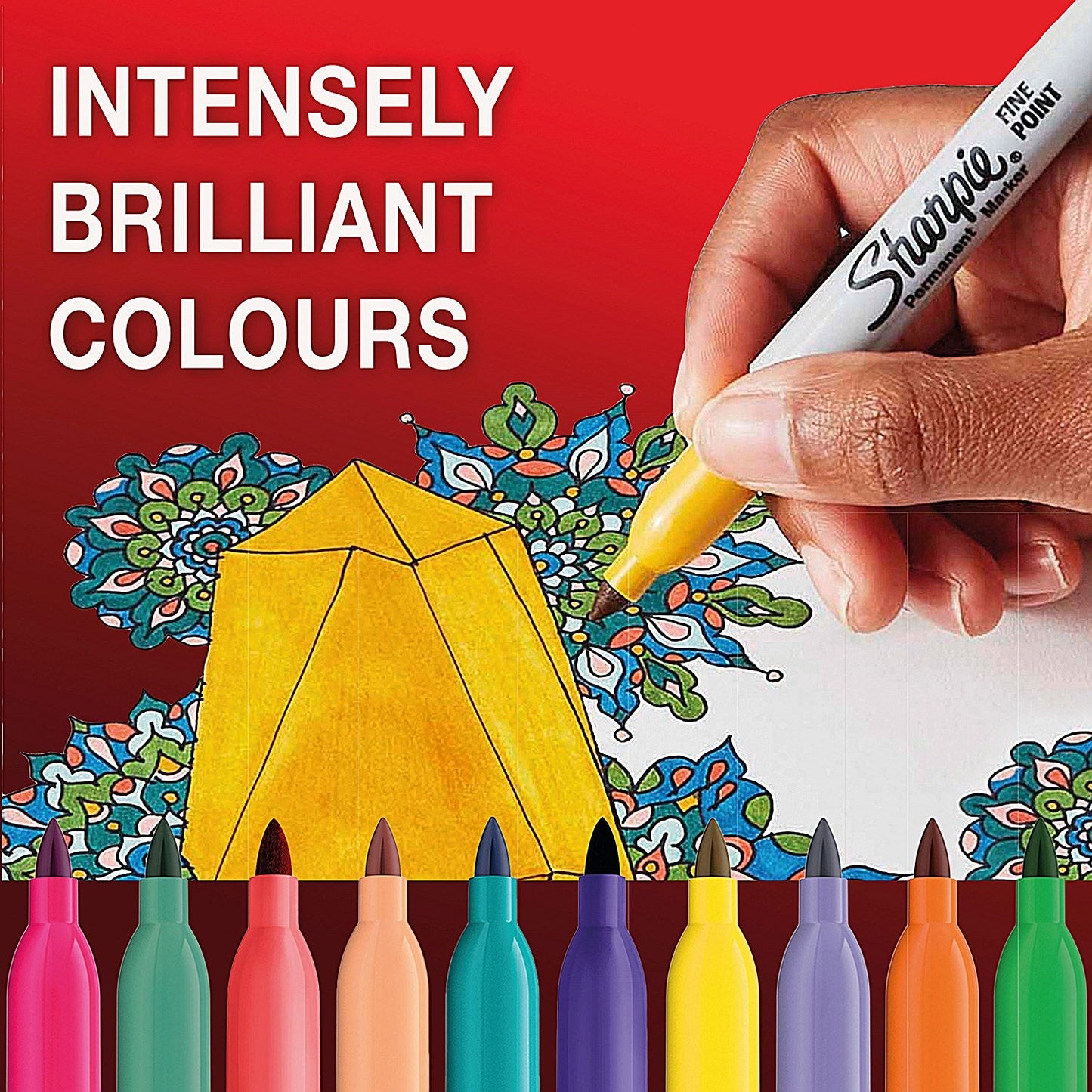 Sharpie Permanent Markers, Fine Colouring Pens, Assorted, Pack of 18