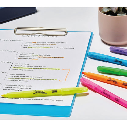 Sharpie Pocket Highlighters, Chisel Tip, Assorted, Pack of 12