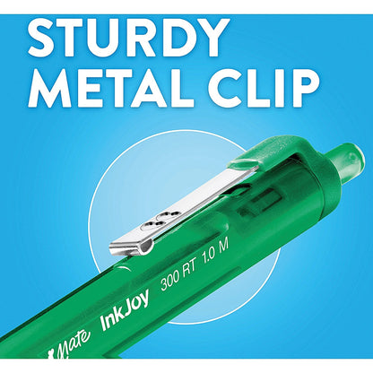 PaperMate Inkjoy 300Rt Ballpoint Pen, Medium 1.0mm Tip, Assorted, Pack of 24