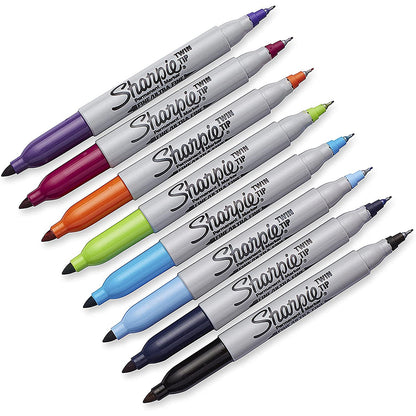 Sharpie Permanent Marker Twin Tip Assorted (Pack of 8)