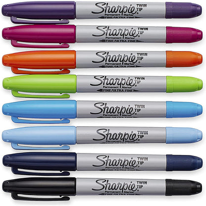 Sharpie Permanent Marker Twin Tip Assorted (Pack of 8)