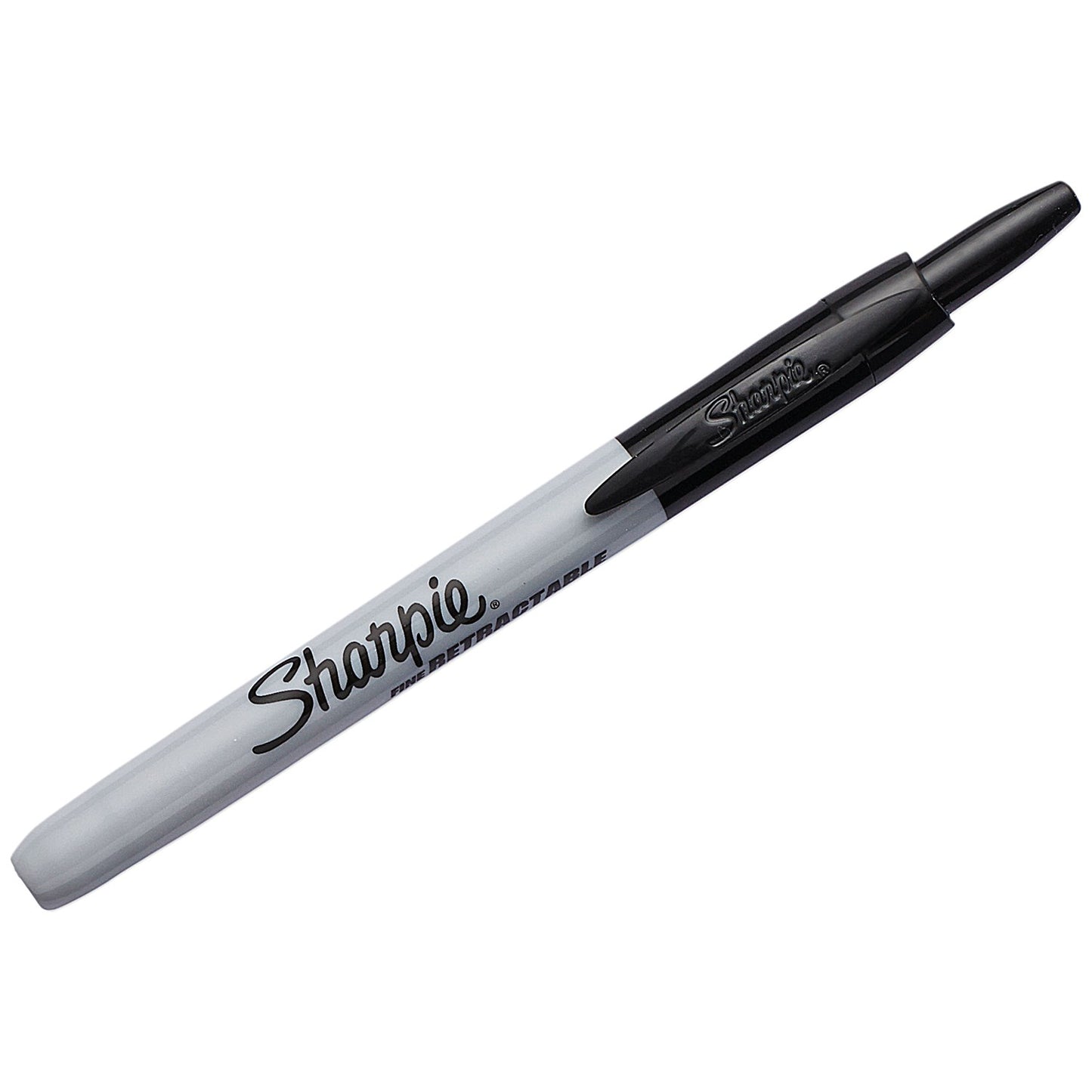 Sharpie Permanent Marker Pen, Retractable, Bullet Tip, Black, Pack of 12