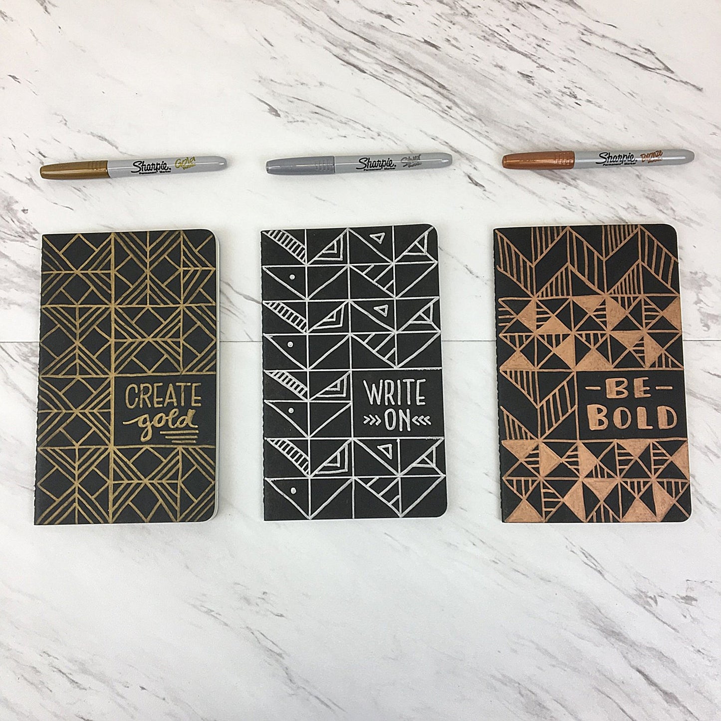 Sharpie Metallic Permanent Marker Pen, Fine, Gold, Silver and Bronze, Pack of 3