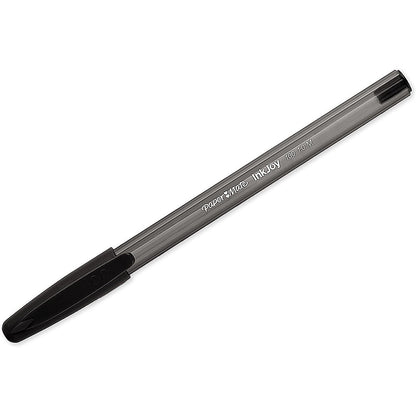 Paper Mate Inkjoy 100 Capped Ballpoint Pens, Black, Pack of 8