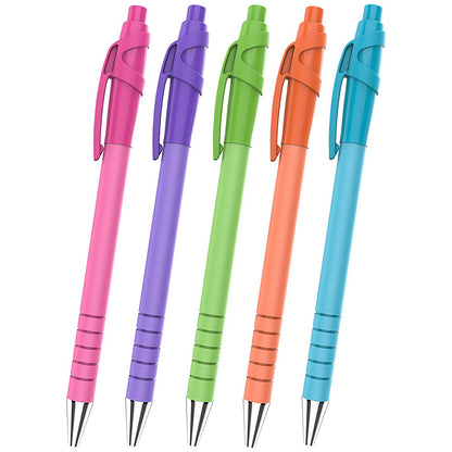 Paper Mate FlexGrip Ultra Ballpoint Pen, Medium 1.0mm, Bright Barrel, Black, Pack of 5