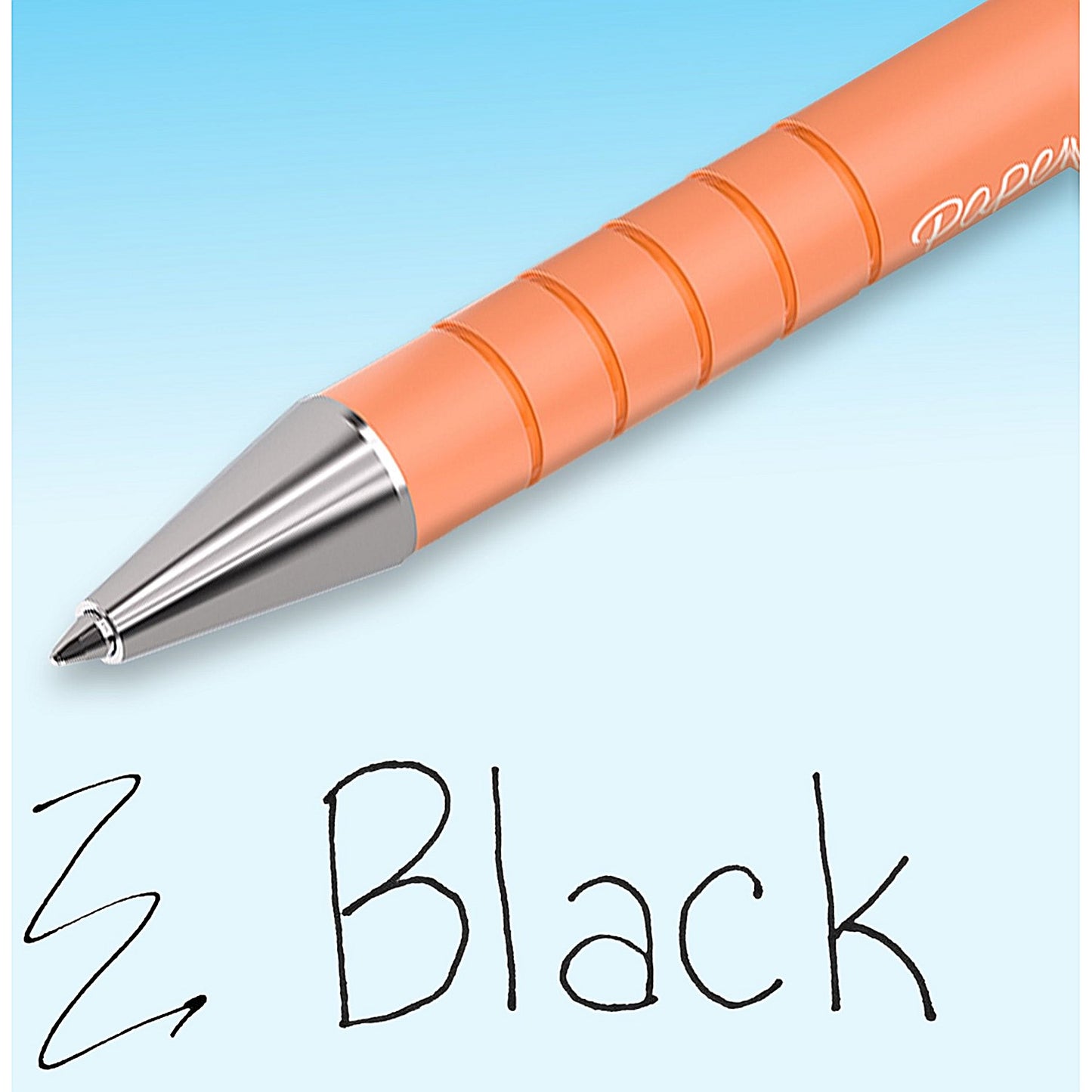 Paper Mate FlexGrip Ultra Ballpoint Pen, Medium 1.0mm, Bright Barrel, Black, Pack of 5