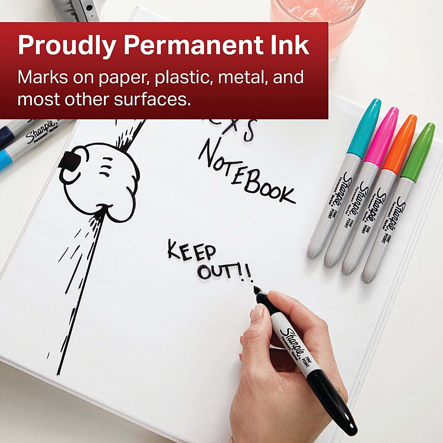 Sharpie Permanent Markers, Fine, Black, Pack of 24