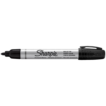Sharpie Pro Permanent Marker, Bullet, Black, Pack of 12