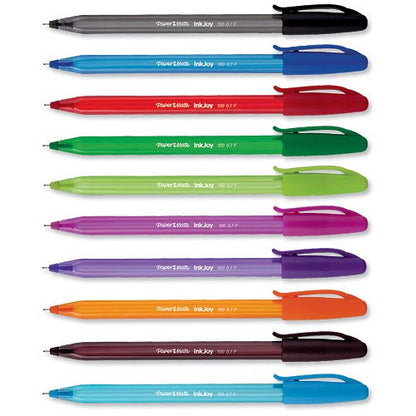 Paper Mate Inkjoy 100 Stick Ballpoint Pen, Assorted, Pack of 8