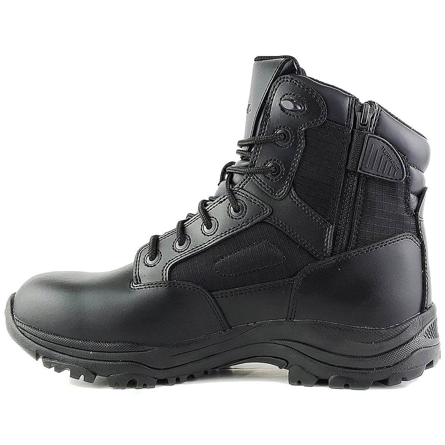 Tuffking Raid Tactical Non-Safety Leather Boots, 6 Inch Side Zip, Black, 14